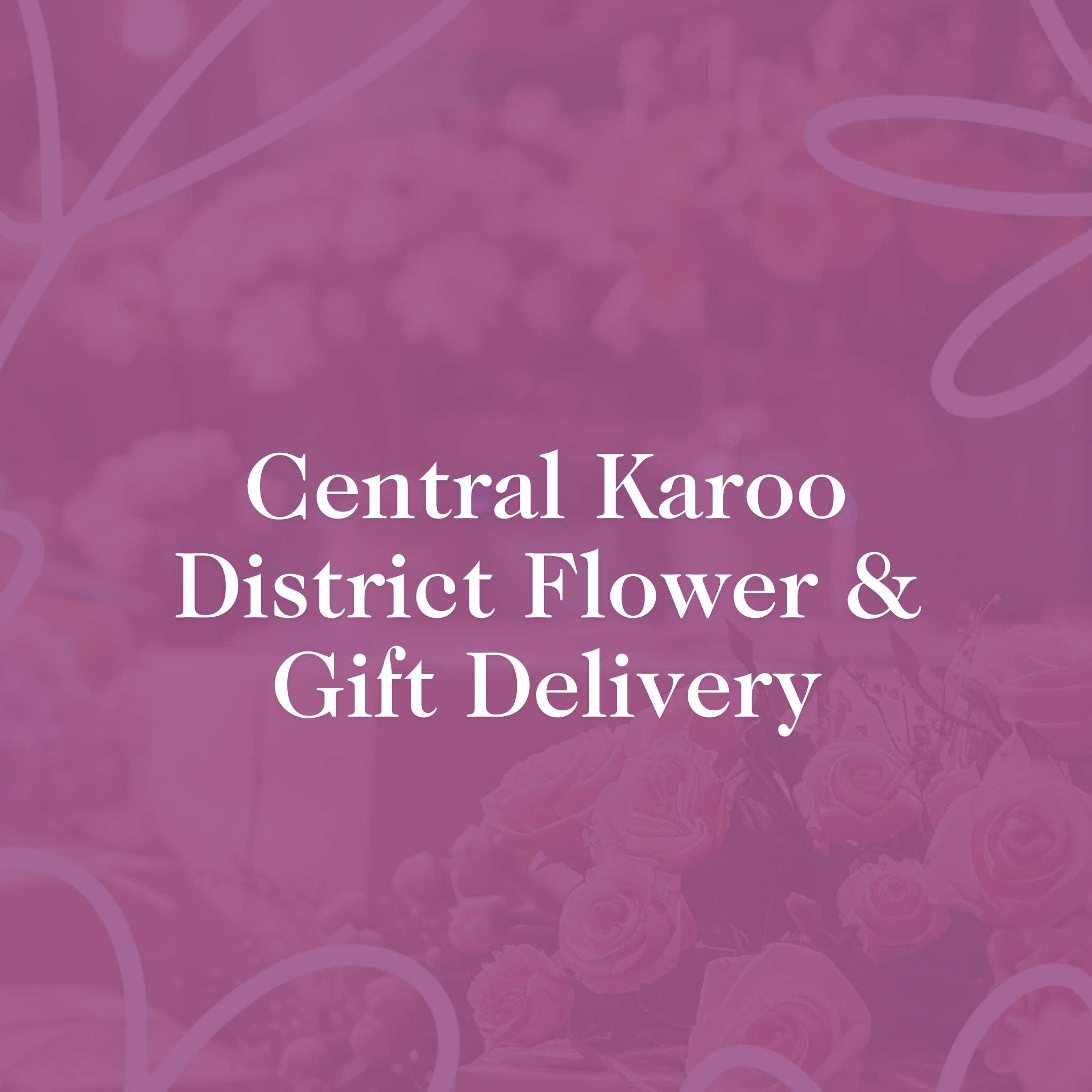 Central Karoo District Flower & Gift Delivery with pink roses and floral accents, offering beautiful flower arrangements and gift services for all occasions.