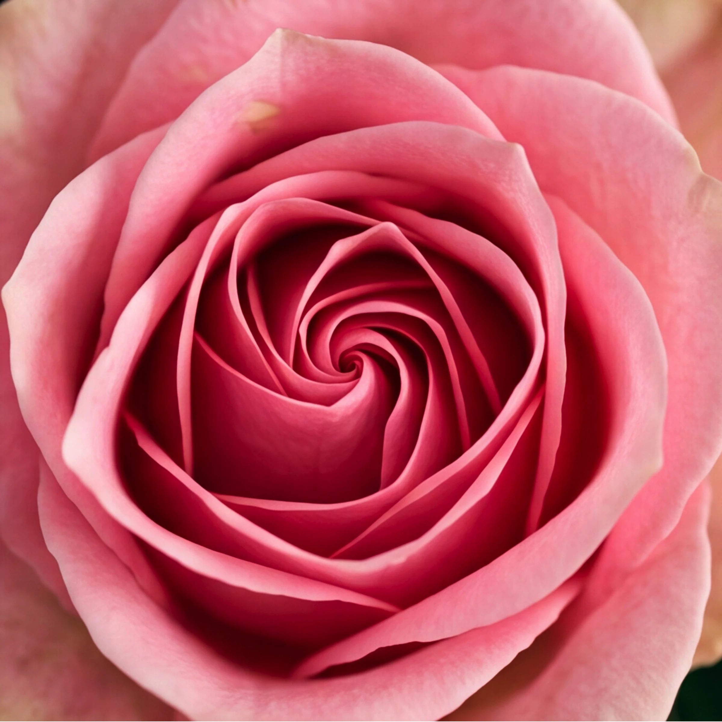 Close-up of a fresh pink rose from the A Rosy Glow flower and candle gift set