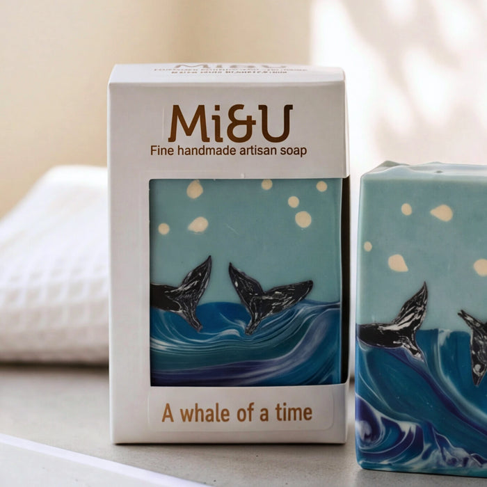 A Whale of a Time handmade olive oil soap bar by Mi&U, handcrafted in Cape Town
