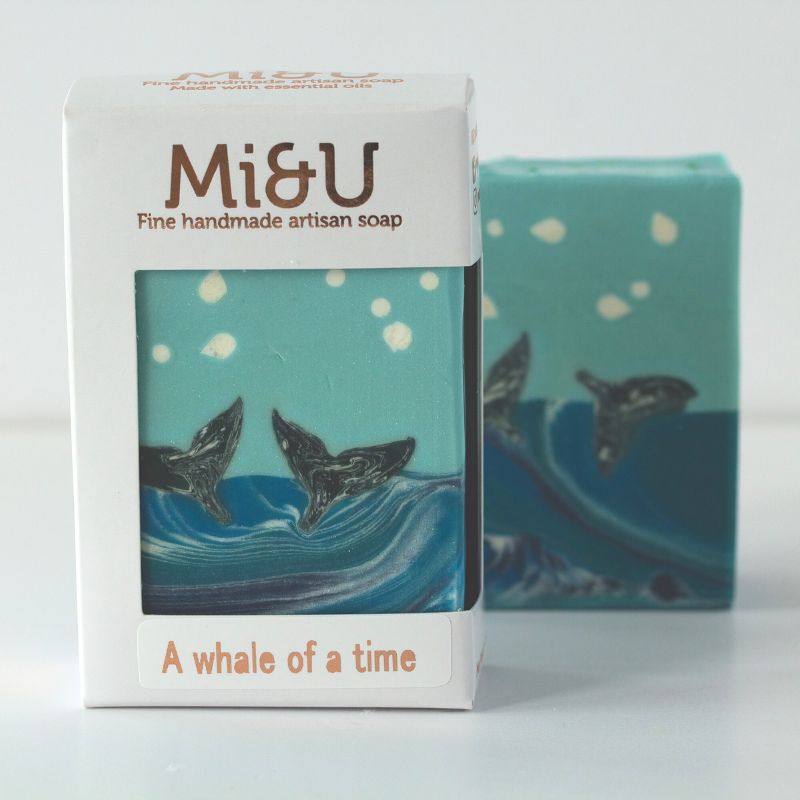 A Whale of a Time Soap - Mi&U handmade soap in box with whale tail design, Fabulous Flowers and Gifts