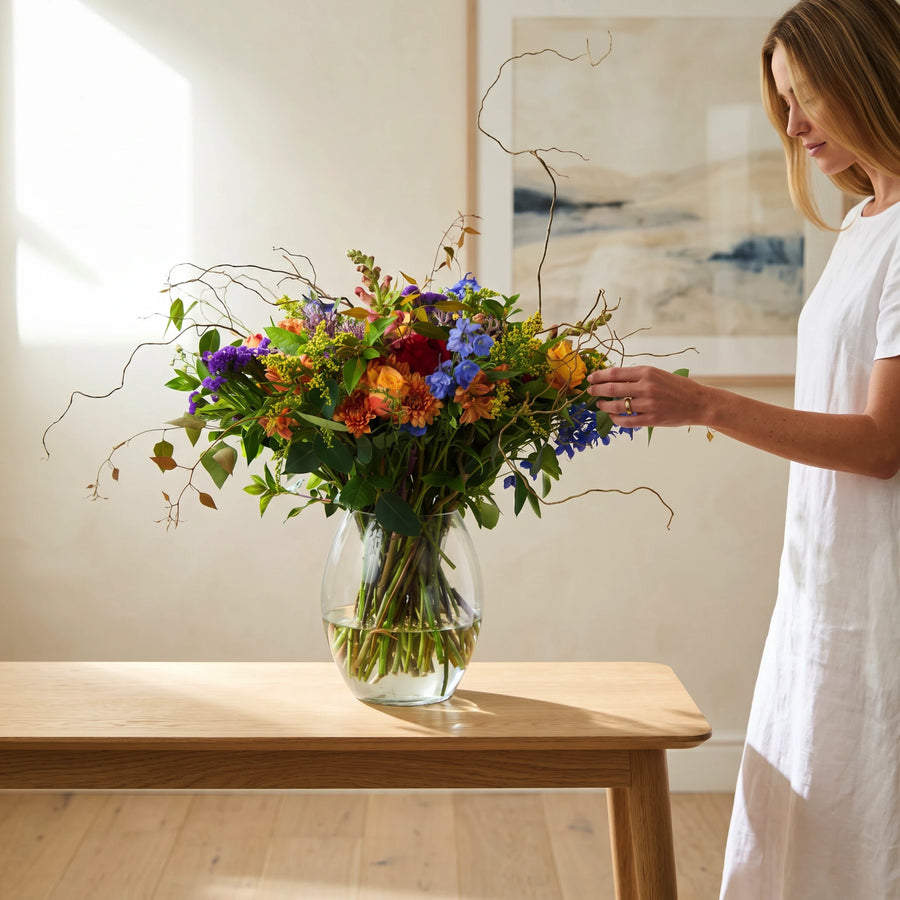 Brilliantly Happy Vase Arrangement - detail view