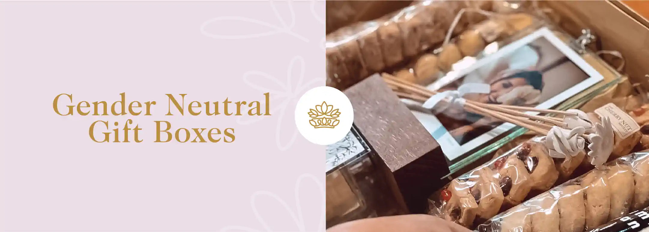 A thoughtful selection of various gifts in a gender-neutral gift box, suitable for any occasion. Fabulous Flowers and Gifts - Gender Neutral Gift Boxes