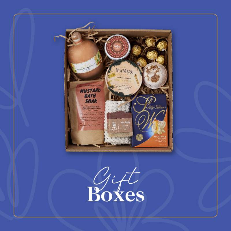 Fabulous Flowers & Gifts - Luxurious gift box filled with bath soak, chocolates, and pampering essentials for a special treat.