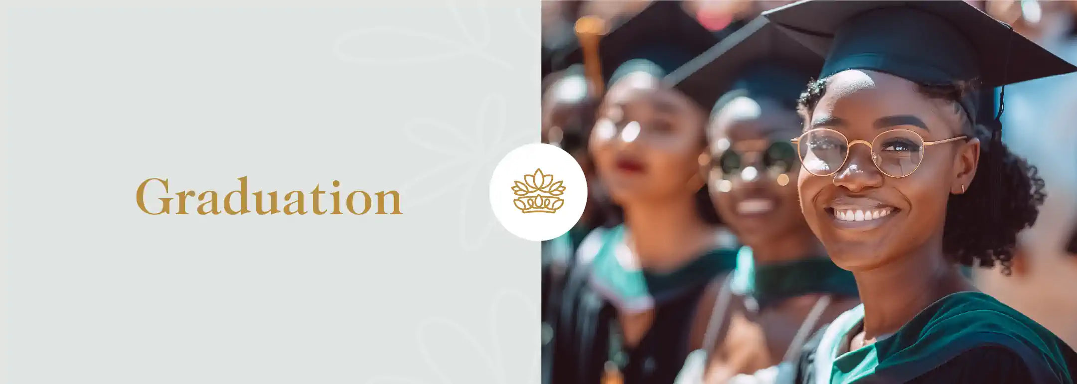 A jubilant graduate in cap and gown holding a bouquet, capturing the spirit of achievement, perfect for Fabulous Flowers and Gifts' Graduation collection.