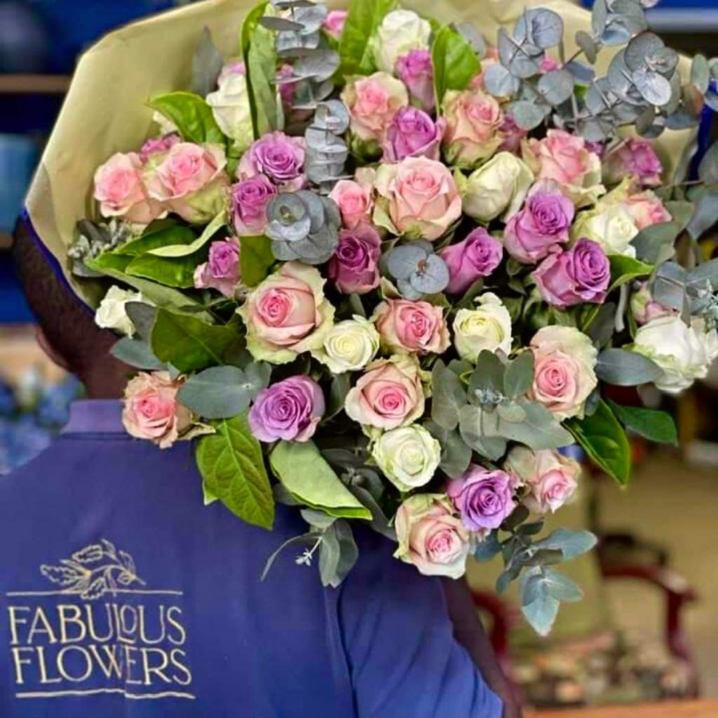 Hand-tied bouquet of flowers that will be hand-delivered same day to the people you love in Cape Town byt South Africa's best florist, Fabulous Flowers. Order today!
