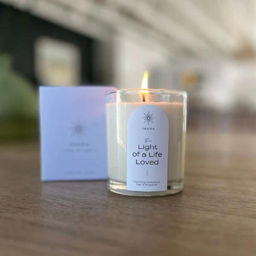 "INARA Grief Support Candle - Gentle Light for Mourning - Fabulous Flowers and Gifts