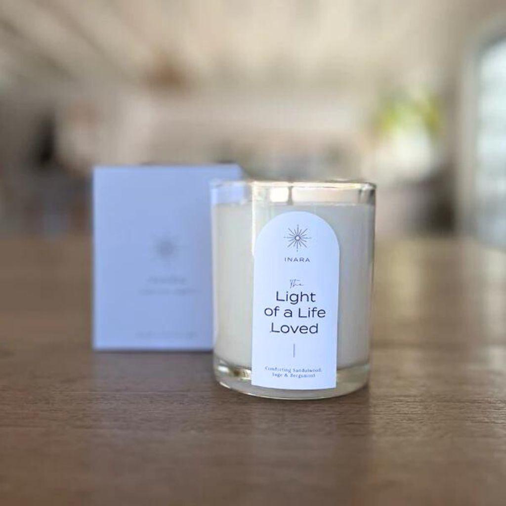Handcrafted INARA Support Candle in glass holder - Fabulous Flowers and Gifts