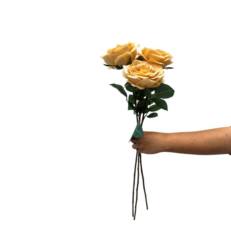 Rose Full Bloom Butter Artificial Flowers - detail view