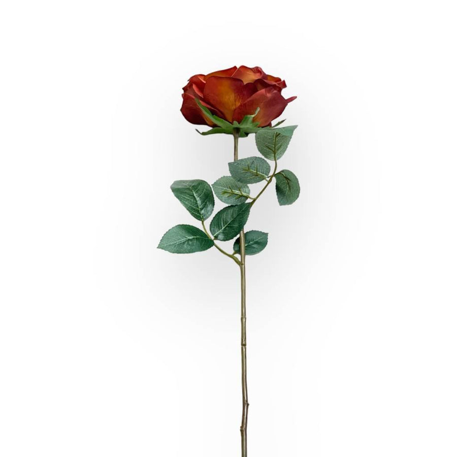 Rose Full Bloom Rust Artificial Flowers - alternate view