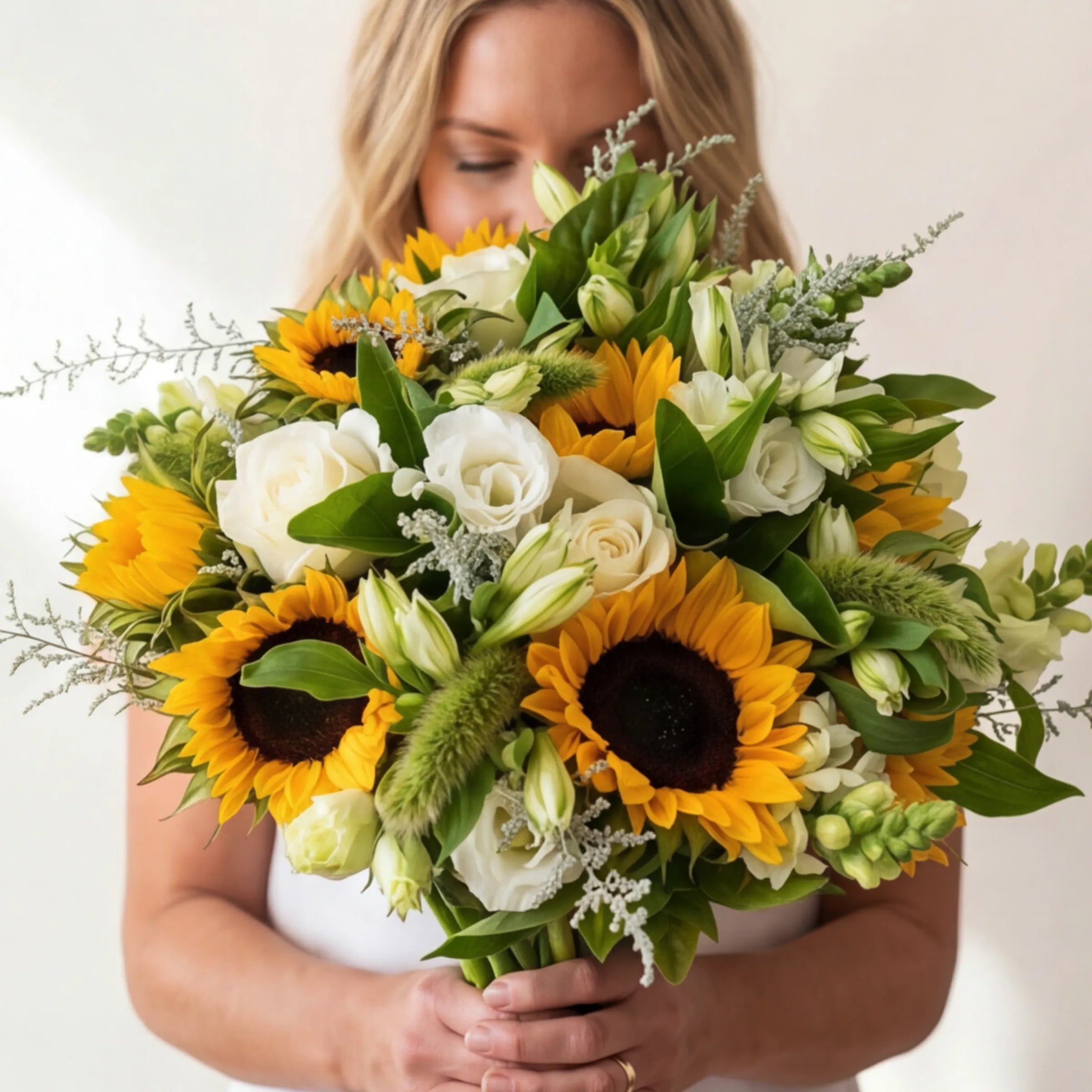 Sunflower Garden Flower Bouquet - detail view