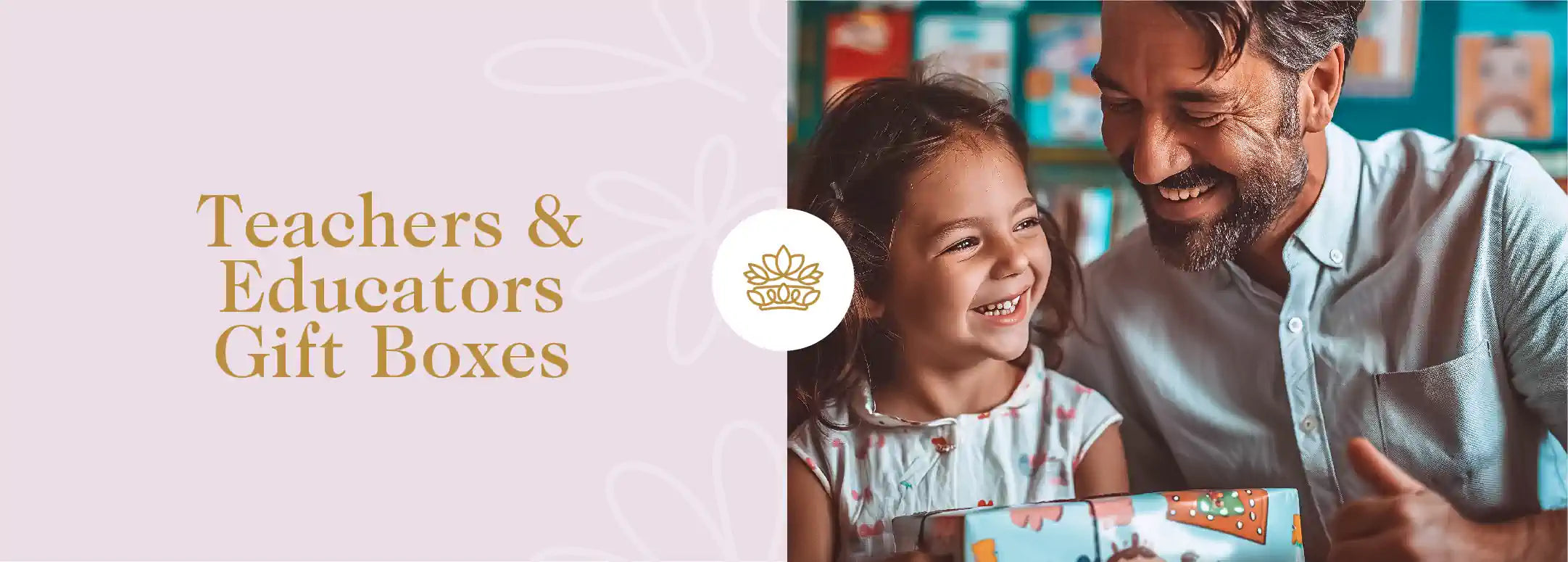 A joyful teacher and his young student sharing a delightful moment, with the teacher presenting a colorful gift box to the girl. This heartwarming image is part of the Teachers and Educators Gift Boxes Collection from Fabulous Flowers and Gifts, celebrating the inspirational role of educators.
