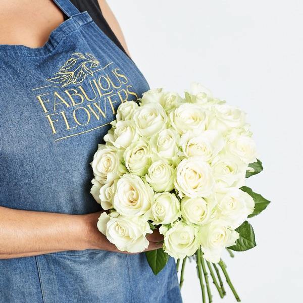 Pure Snow Rose Bouquet - Fabulous Flowers