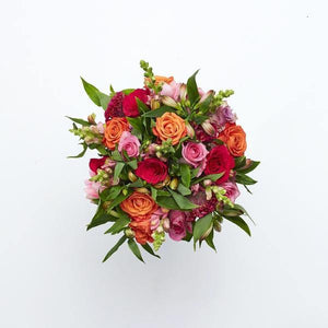 Elegant Pink Roses and Orange Roses in Sorbet Delight Arrangement | Fabulous Flowers