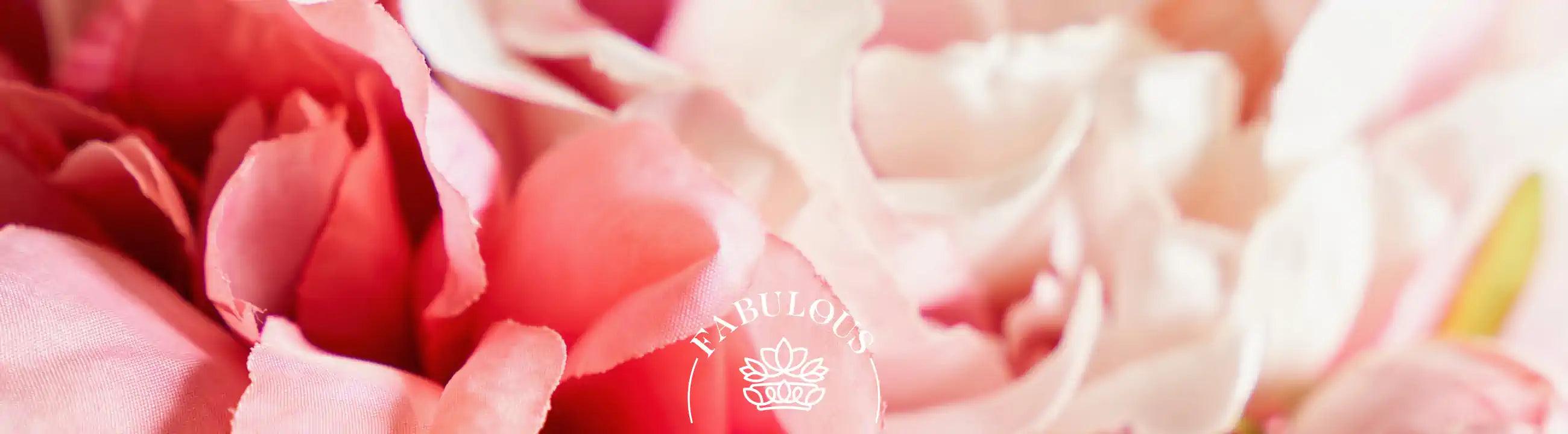 Close-up of delicate pink and cream faux flower petals, showcasing the beauty and texture of artificial flowers - Fabulous Flowers and Gifts.  All Artificial Flowers and Their Many Uses