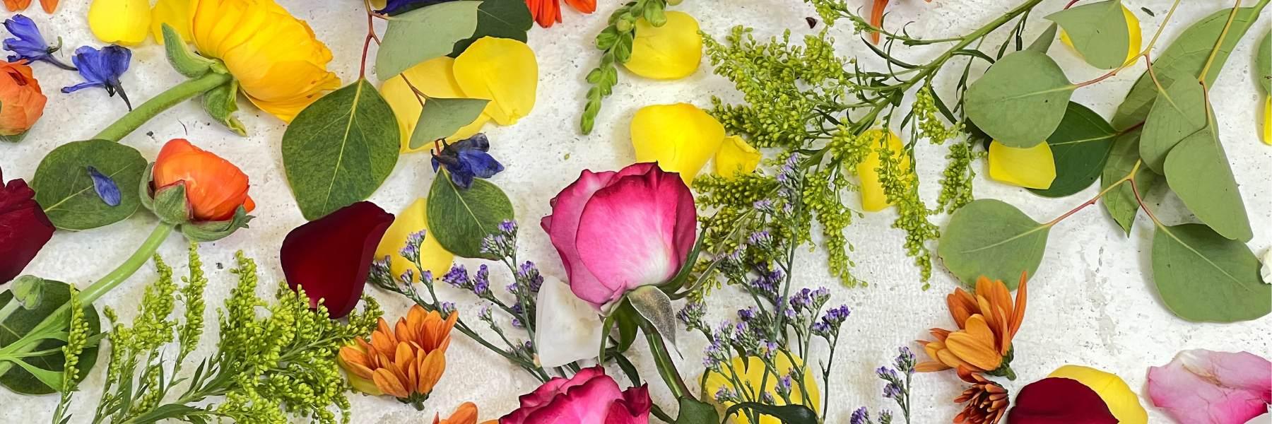 Master Tips from Botanists and Florists to Care for Fresh Cut Flowers - flatlay of flowers