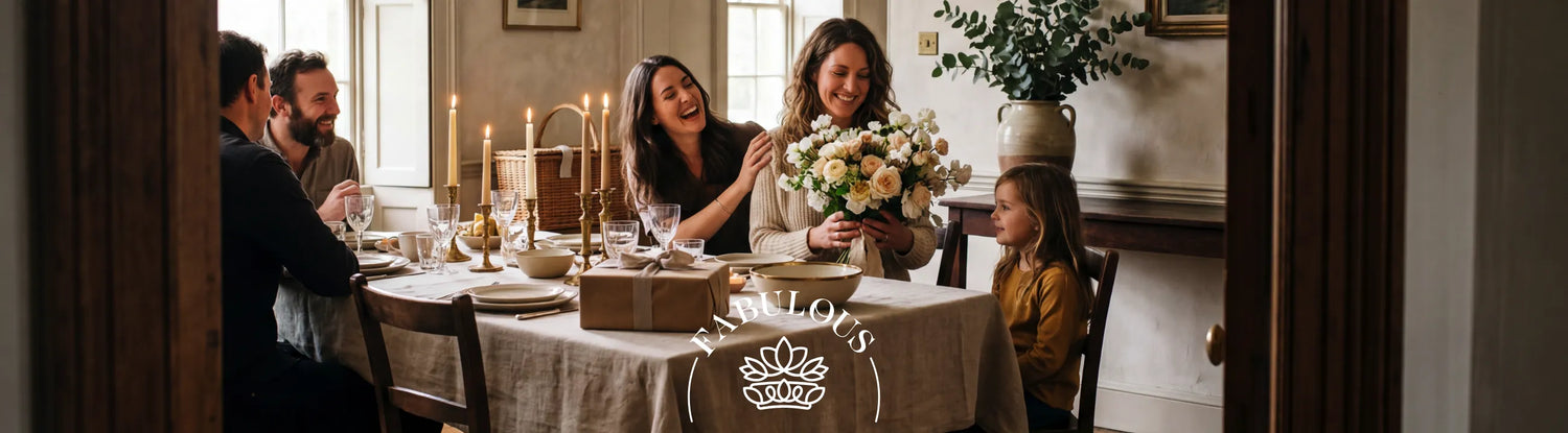 The best birthday gift to give explained with bouquet hamper and card luxury editorial scene by Fabulous Flowers Cape Town since 1999