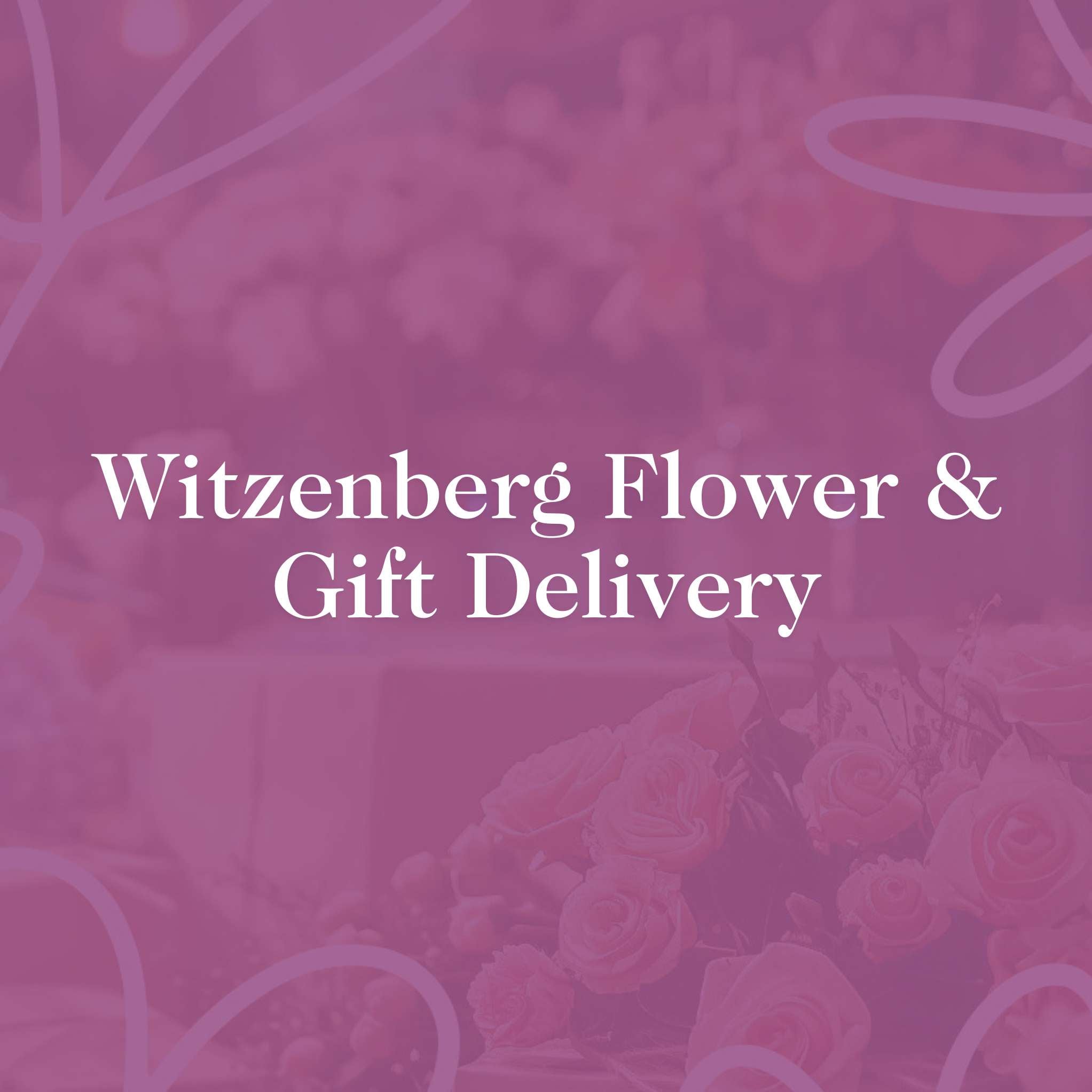 Witzenberg Flower & Gift Delivery with pink roses and floral accents, highlighting elegant flower and gift services for all special occasions.