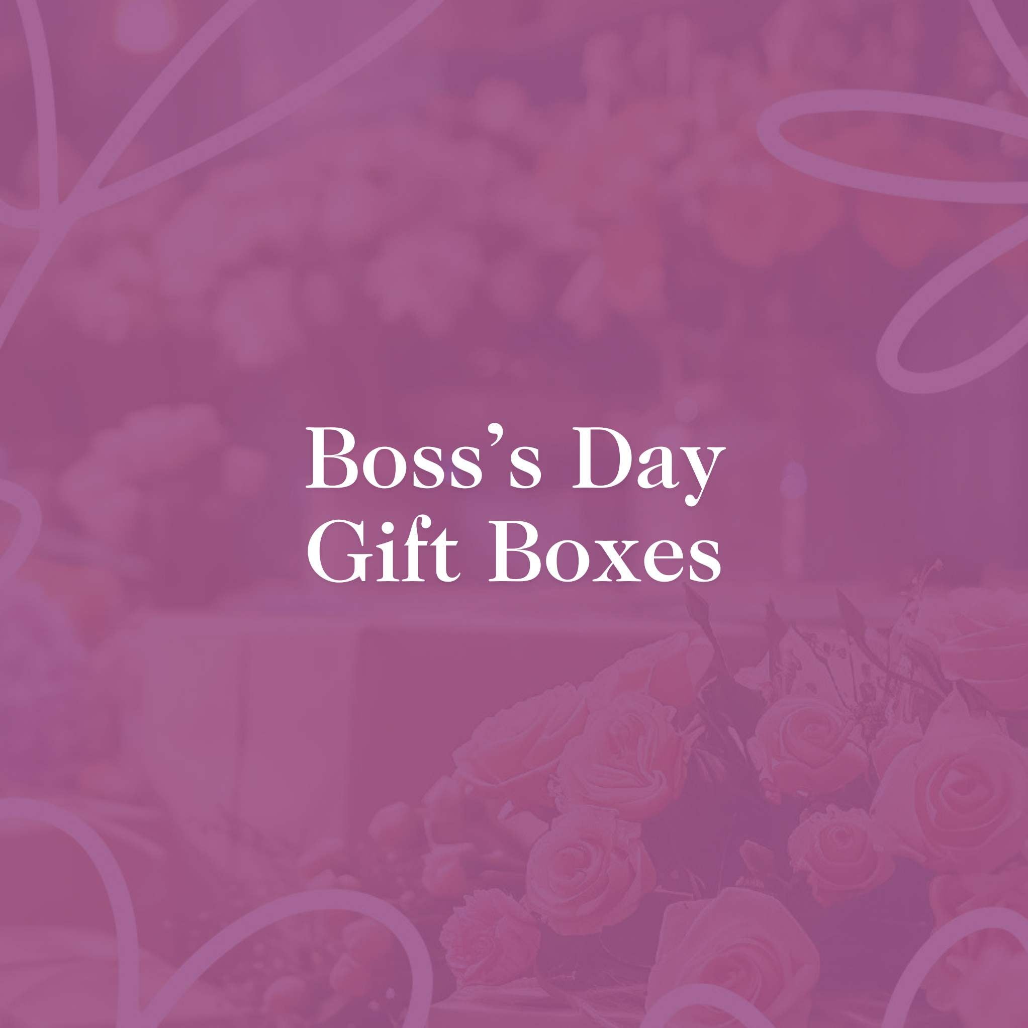 Elegant Boss's Day gift boxes for showing appreciation – a thoughtful selection from Fabulous Flowers and Gifts.