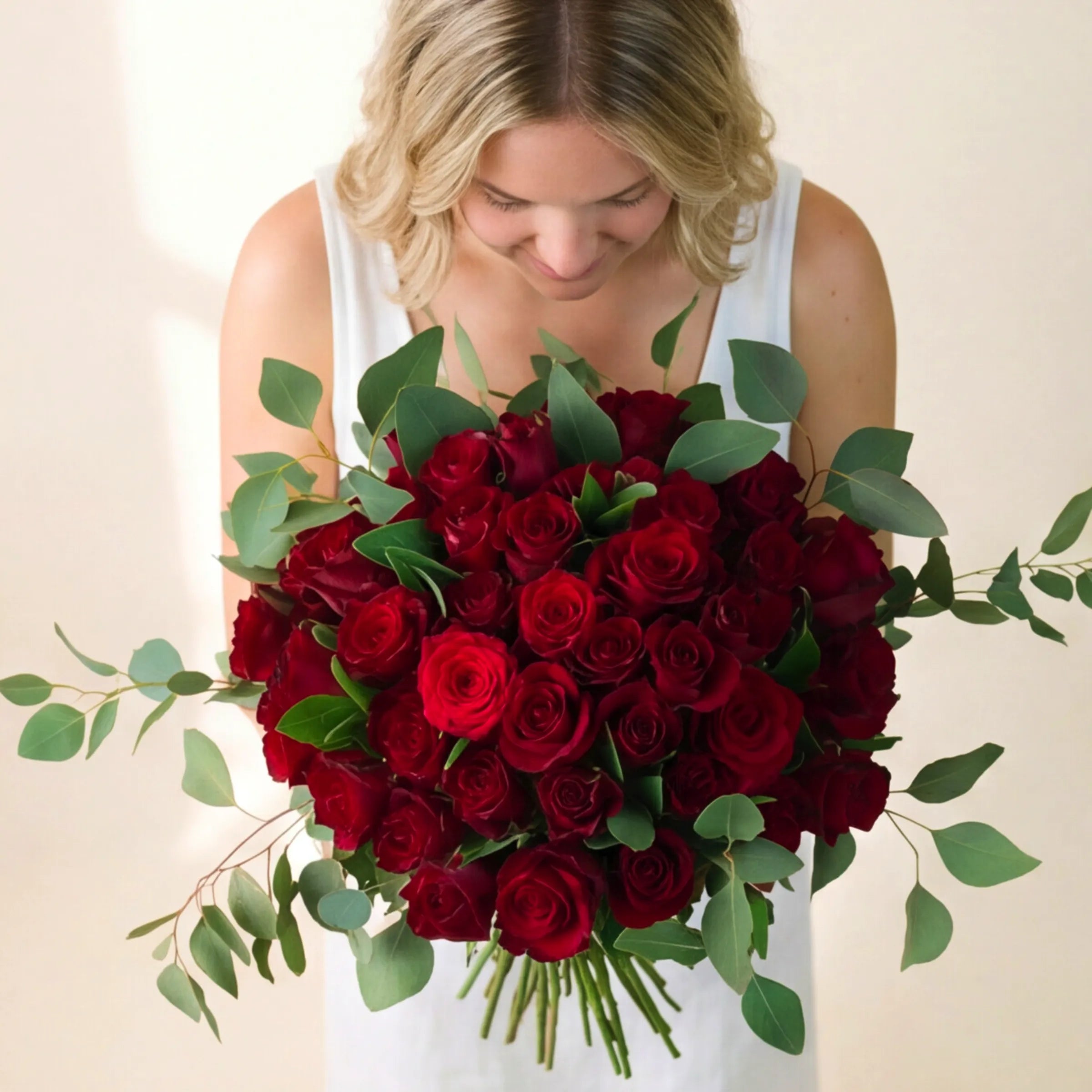 50 Red Rose Bouquet - alternate view