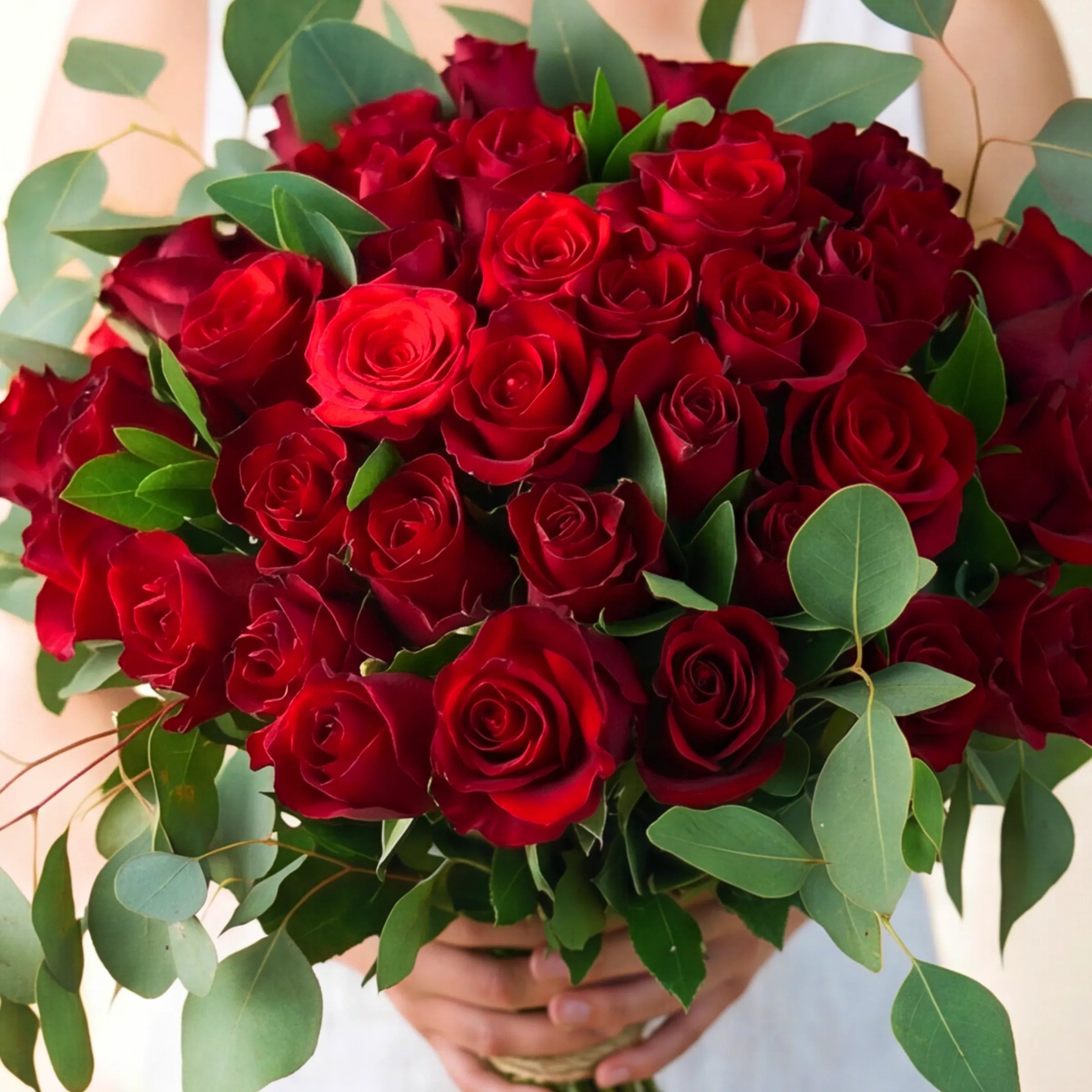 50 Red Rose Bouquet - detail view