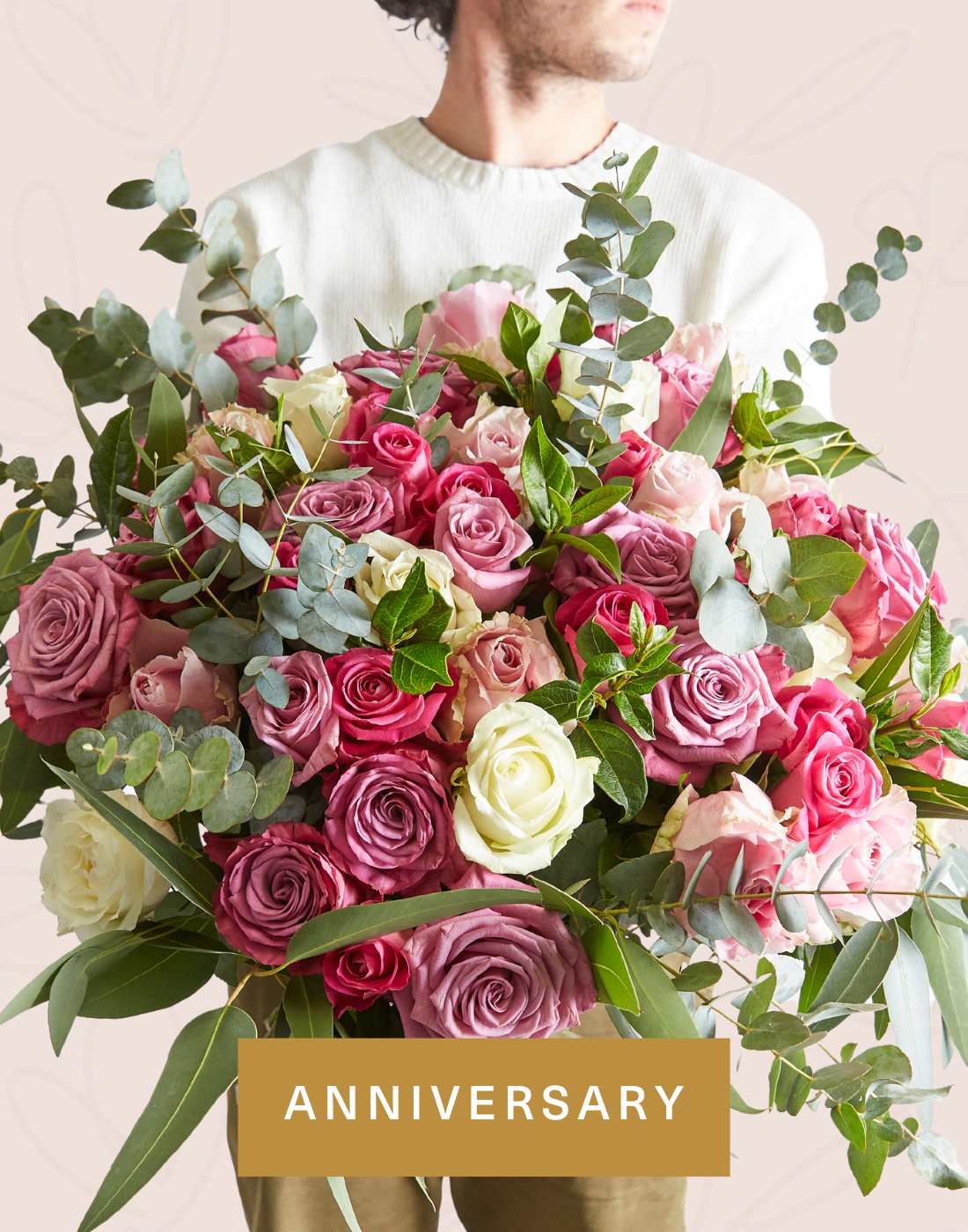 Anniversary – Luxurious pink and white rose bouquet for anniversary flower delivery in Cape Town. Order anniversary flowers today!