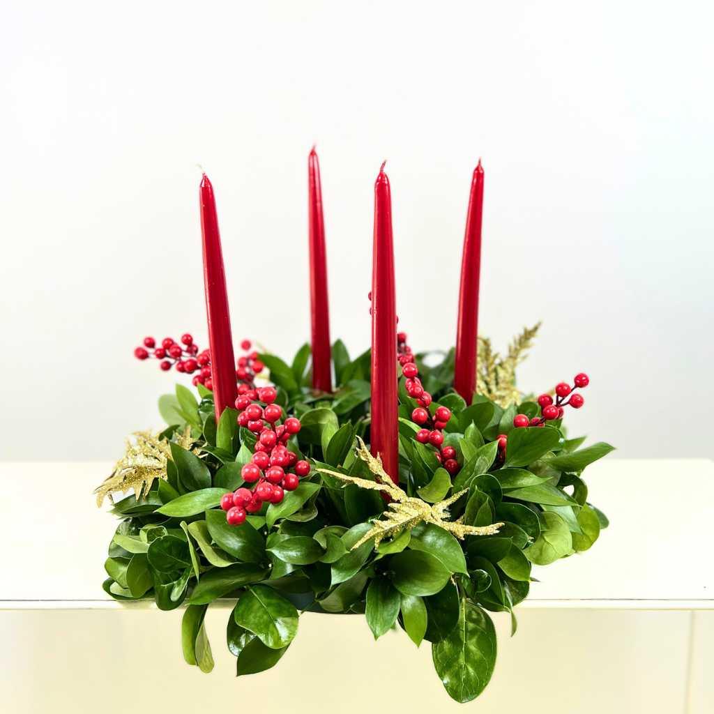 Traditional Holiday Wreath with Festive Decor - Fabulous Flowers and Gifts