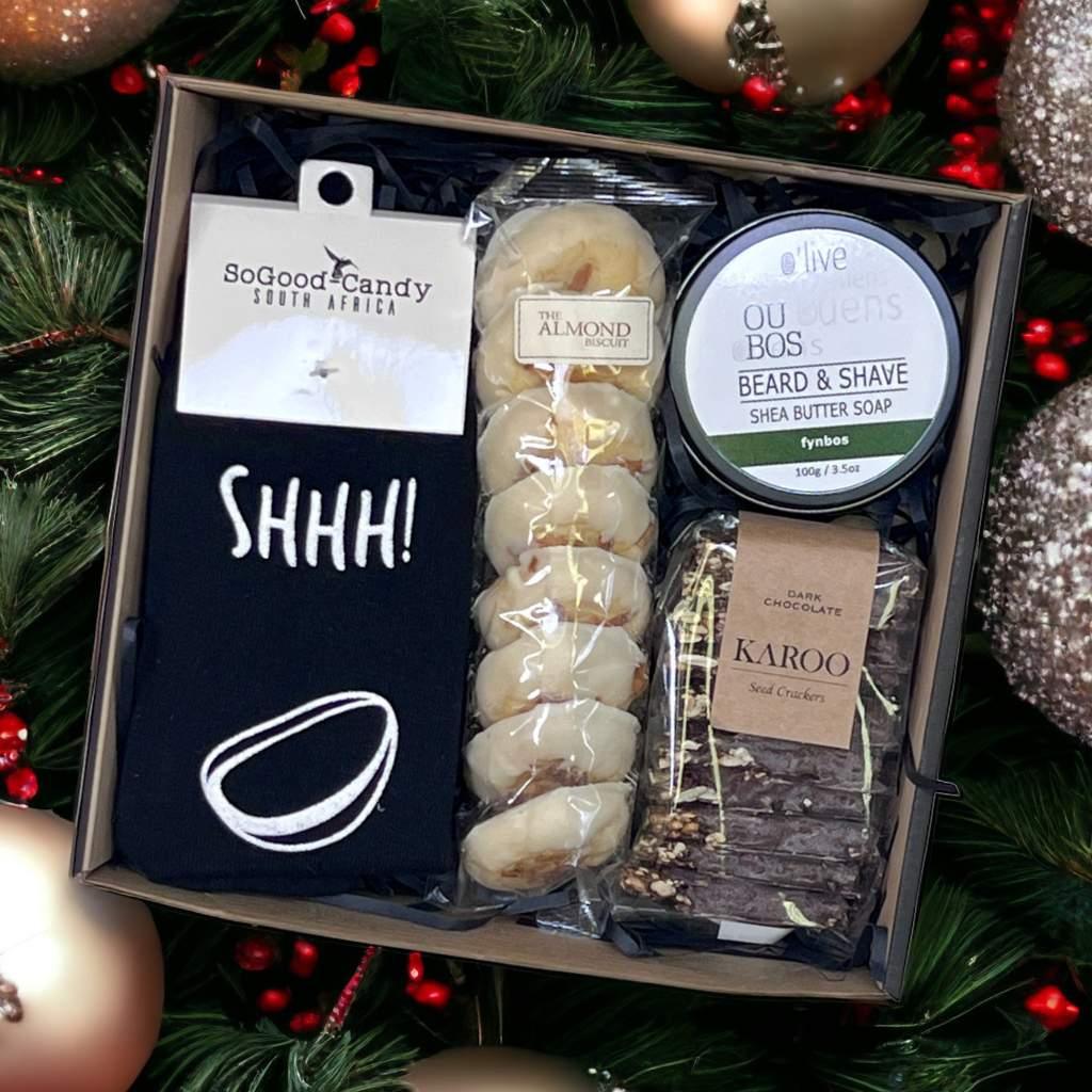 Olive Ou Bos Beard & Shave kit in Christmas gift box surrounded by Christmas decorations - Fabulous Flowers and Gifts