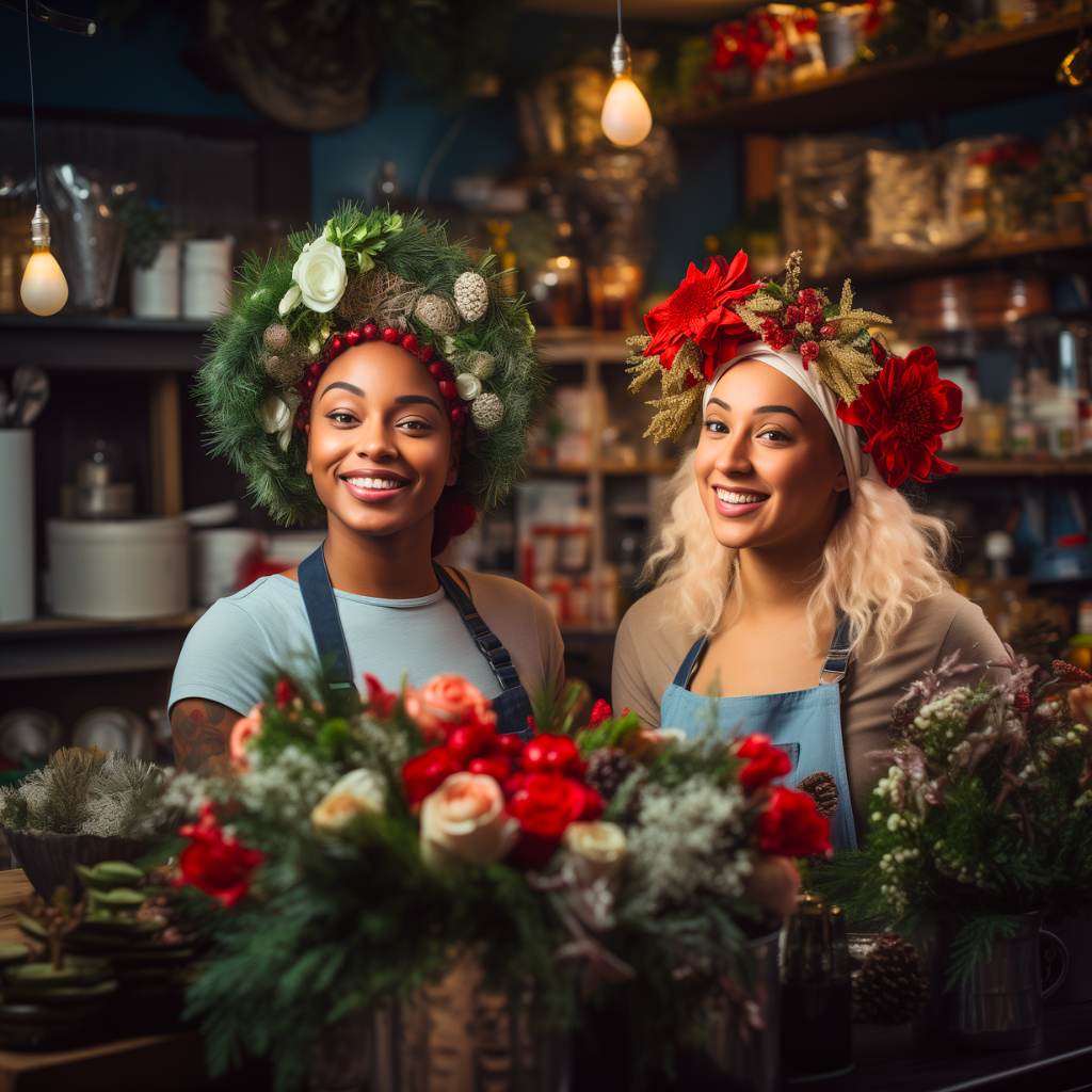 Christmas Flowers and Gifts with florists in a flower shop - Fabulous Flowers and gifts