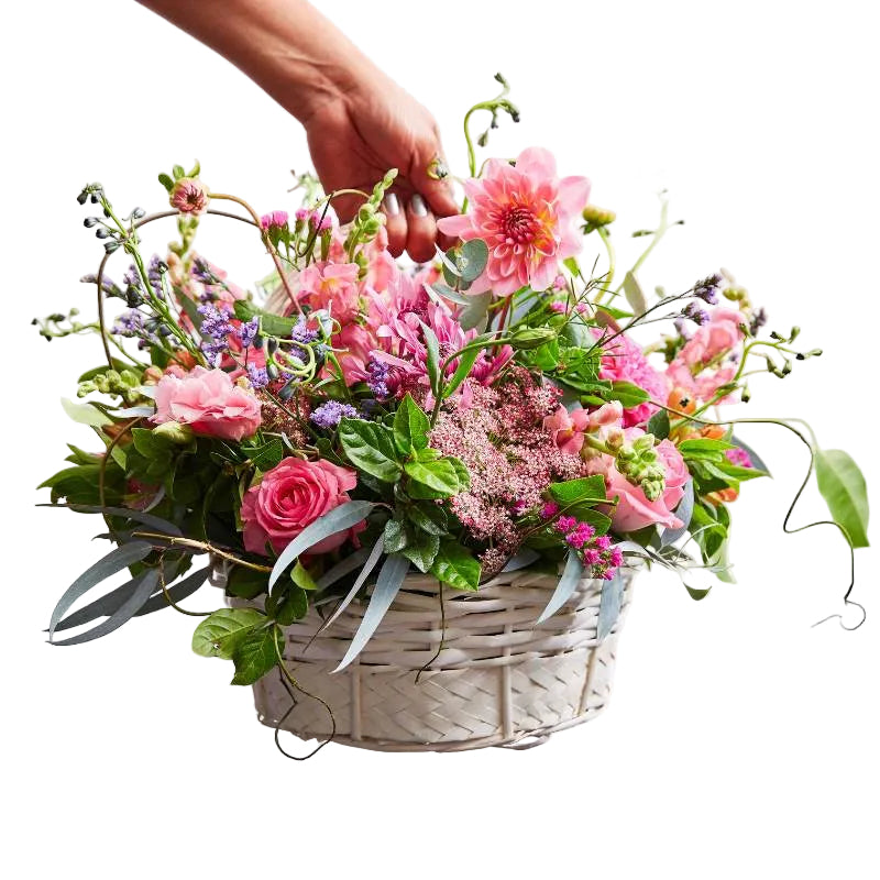 Country Flowers Wooden Basket | Fabulous Flowers and Gifts
