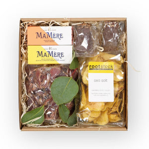 Snack hamper for a man with MaMere nougat, biltong and Rootstock Sea Salt delivered nationwide in South Africa