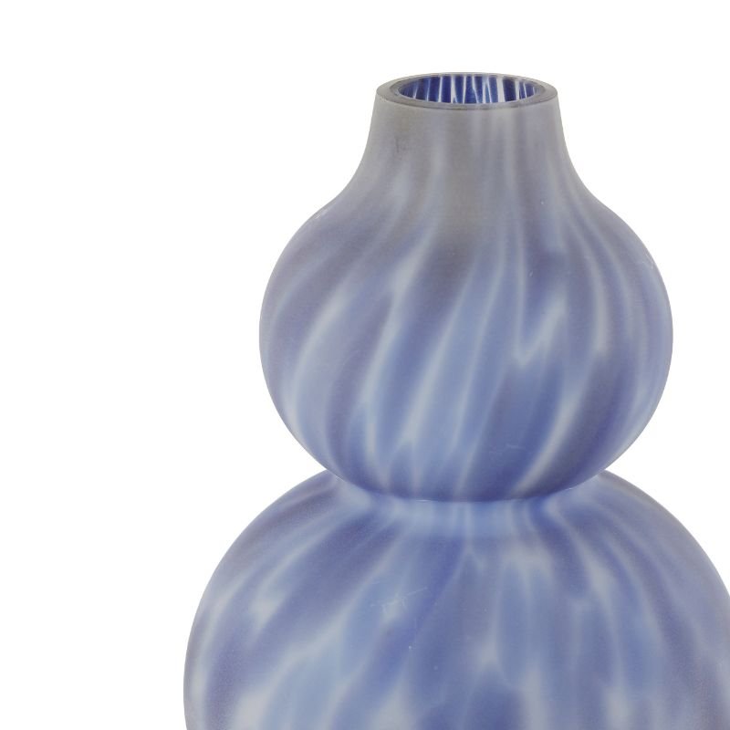 Frosted Blue Milling Powder Vase - Fabulous Flowers and Gifts: close-up of frosted glass surface showing soft milling powder detail.