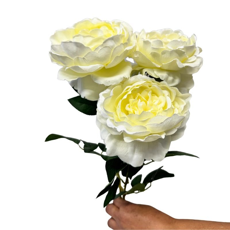Full Moon White Rose Artificial Flower - alternate view
