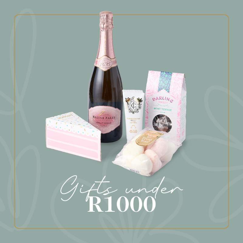 Fabulous Flowers & Gifts - Sophisticated gift set under R1000 with sparkling wine, mint toffees, and luxury hand cream.