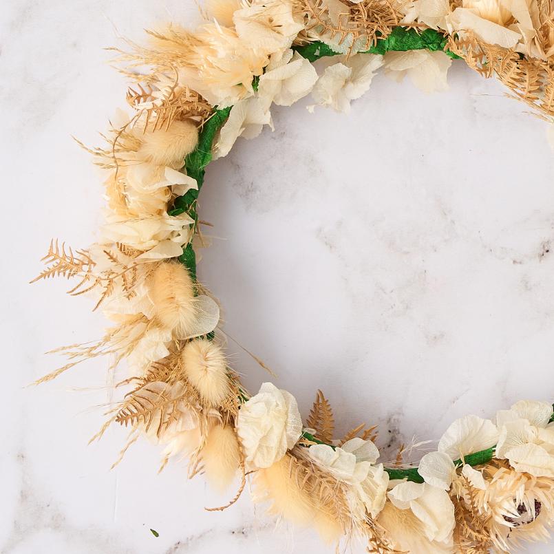 Golden Fern Dried Flower Crown - alternate view
