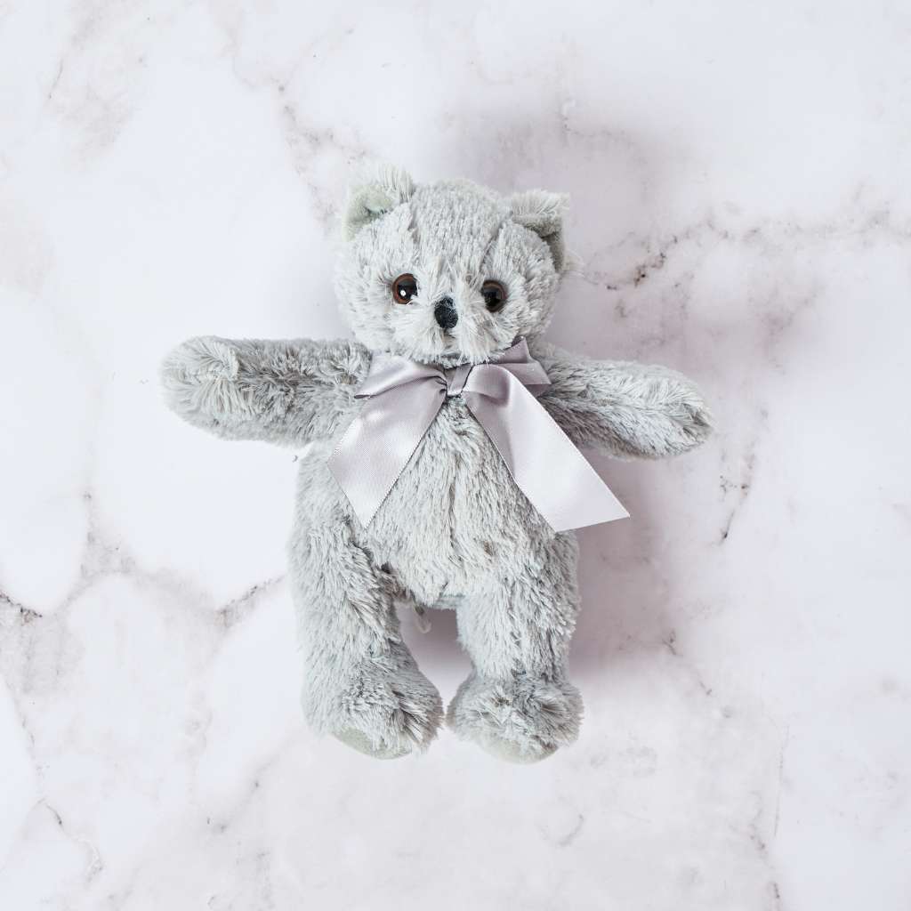 Elegant 25cm grey teddy bear soft touch Fabulous Flowers and Gifts