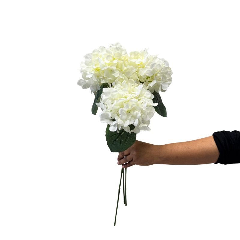 Hydrangea White Artificial Flower 45cm - image 4