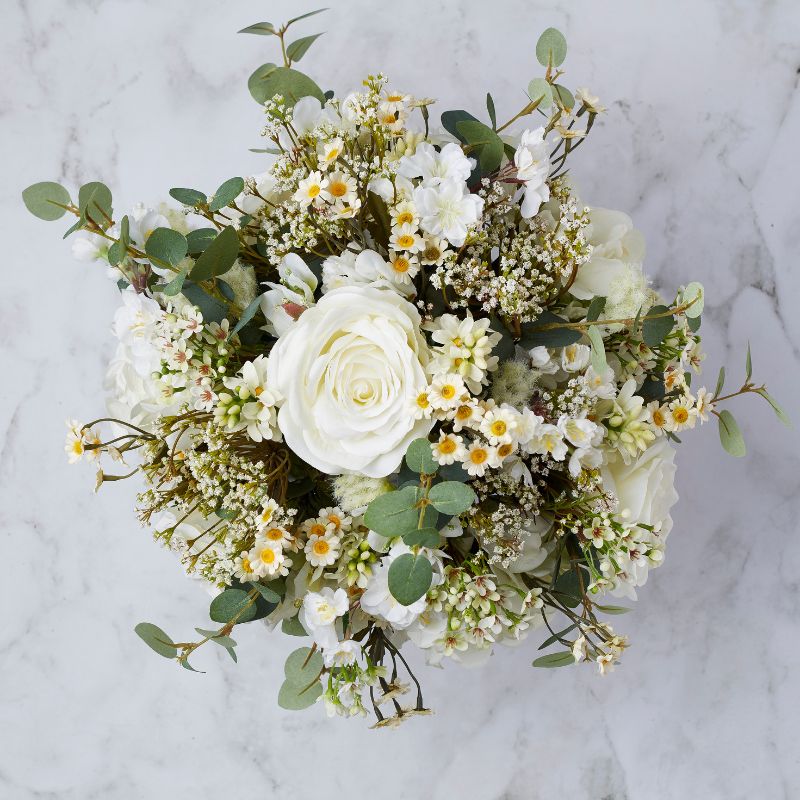 Ivory Silk Flower Arrangement - alternate view
