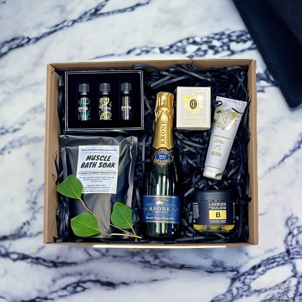Fabulous Flowers signature luxury hamper collection with Krone, Rituals Trio essential oils, Lakrids and Cape Island candle and hand cream - Fabulous Flowers
