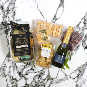 Luxury snack hamper with nougay, crisps, cheese crackers, bubbly and droewors - Fabulous Flowers