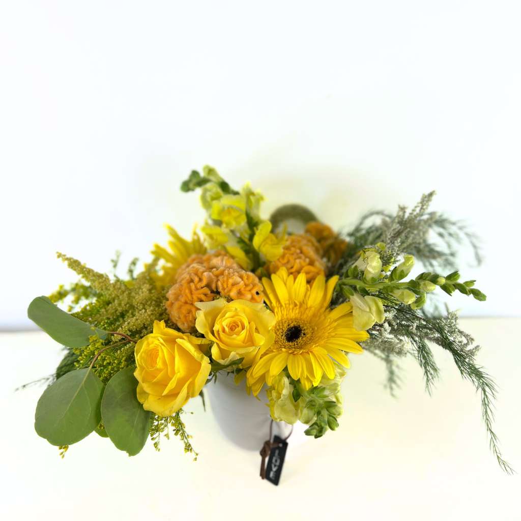 Elegant Yellow Roses and Gerberas Lemon Zest Bouquet | Fabulous Flowers and Gifts