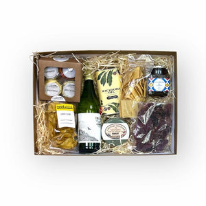 Sophisticated picnic basket with fine cheeses and wine - Fabulous Gifts