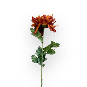 Rust-Colored Mum Single Artificial Flower Stem | Fabulous Flowers and Gifts