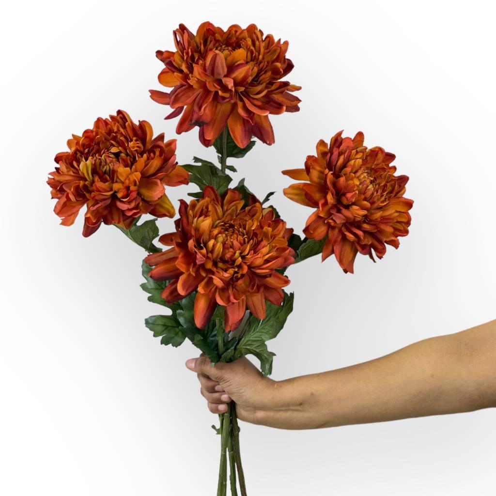 Rust Button Mums Shop Mum Single Rust Artificial Flowers - Rustic Elegance - Fabulous ...