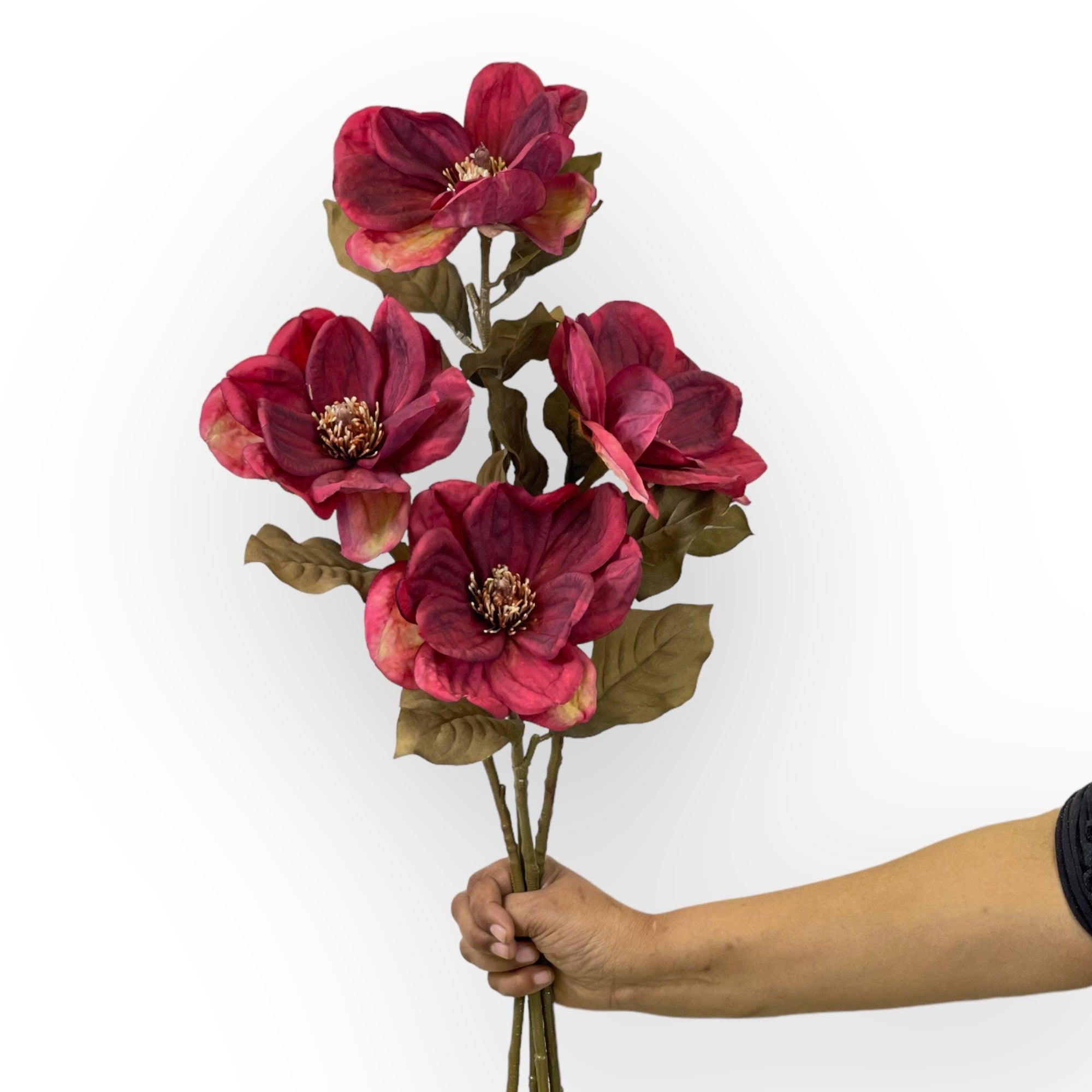 Luxurious Artificial Magnolia in Burgundy Colour - Fabulous Flowers and Gifts