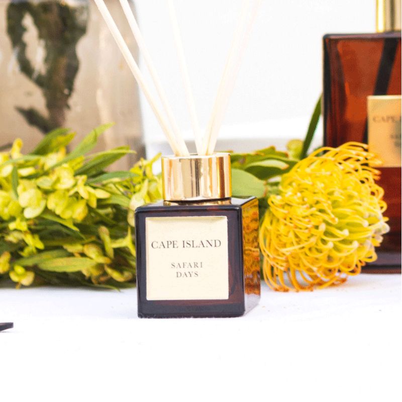 Cape Island diffuser with flowers and a book in the background