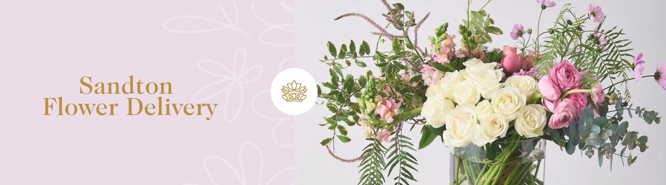 Sandton Flower Delivery - Elegant bouquet of pink and white flowers in a vase, with lush greenery, presented by Fabulous Flowers and Gifts.