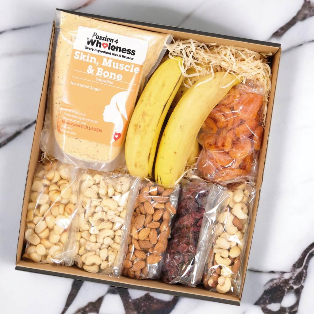 Macadamia nuts with dried apricots in a premium snack box - Fabulous Flowers