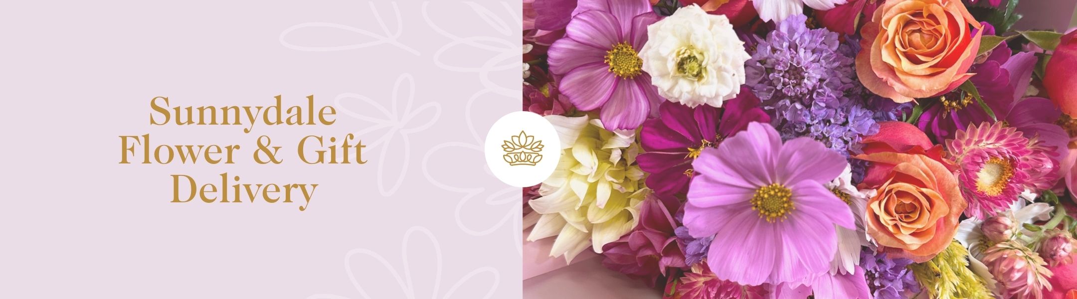 Sunnydale flower and gift delivery. Vibrant bouquet of roses, cosmos, and dahlias. Ideal for celebrating any occasion with style.