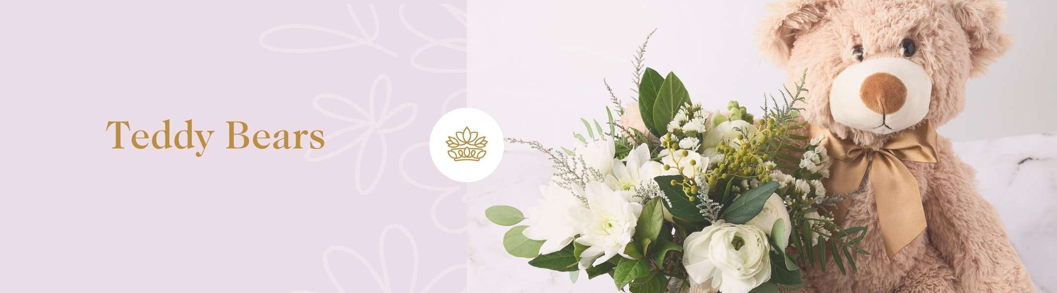 Teddy Bears - Fabulous Flowers and Gifts: Soft and cuddly teddy bear paired with a beautiful bouquet of fresh white flowers.