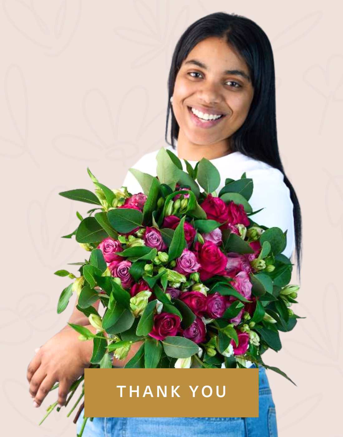 Thank You – Beautiful pink and green rose bouquet for thank you flower delivery in Cape Town. Show appreciation with fresh florals!